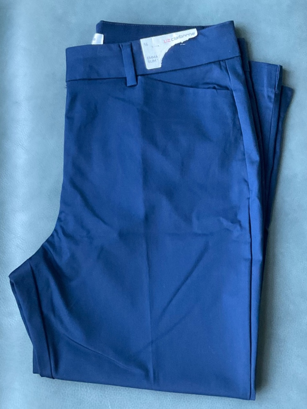 Liz Claiborne Emma SLIM LEG ANKLE Navy Blue Pants Trousers NWT